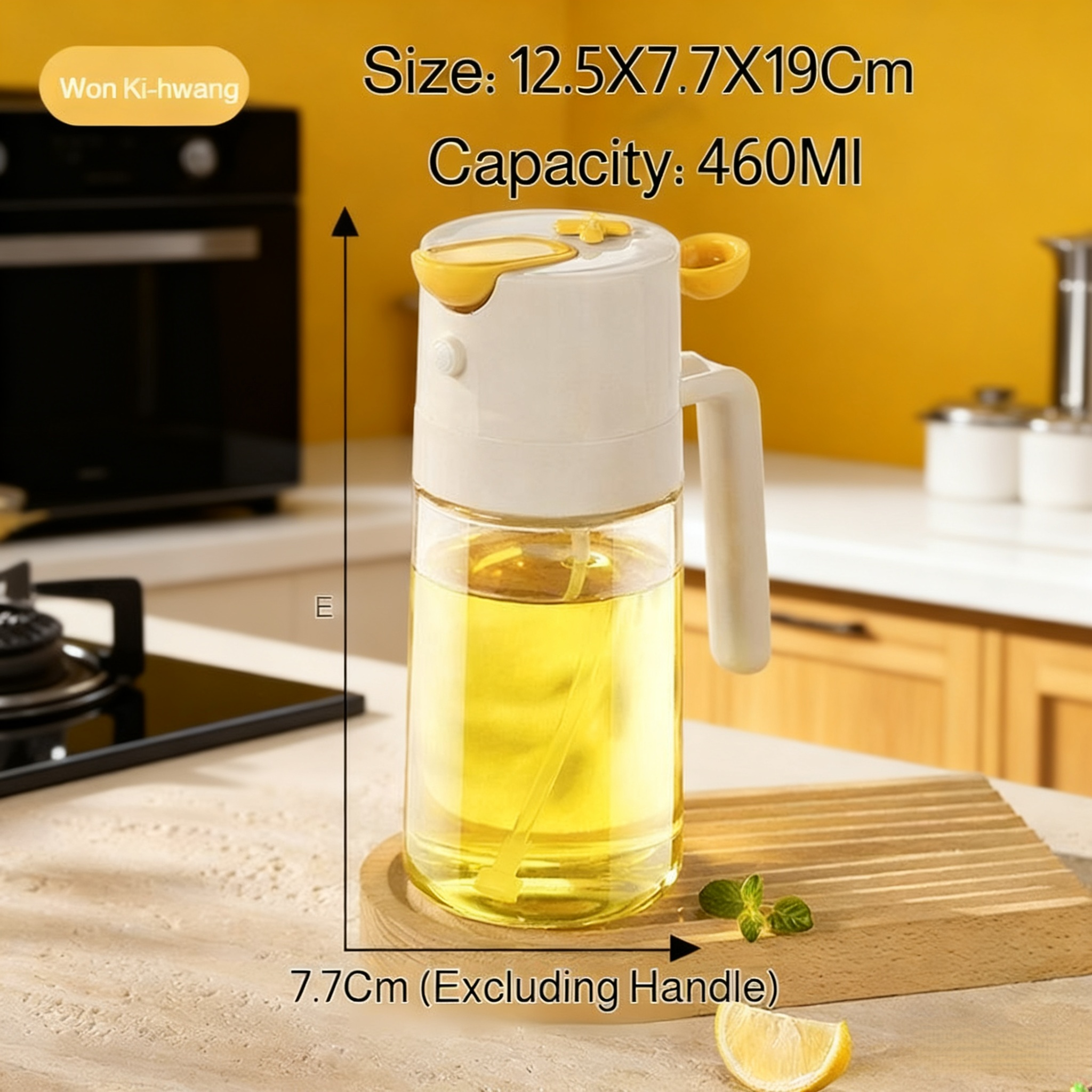 Glass oil dispenser suitable for olive oil and vinegar