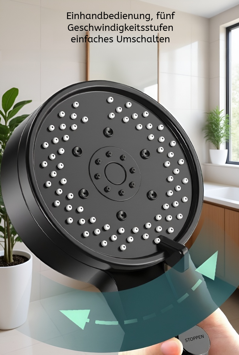 Duschkopf mit mehreren Strahlarten und Druckverstärkung