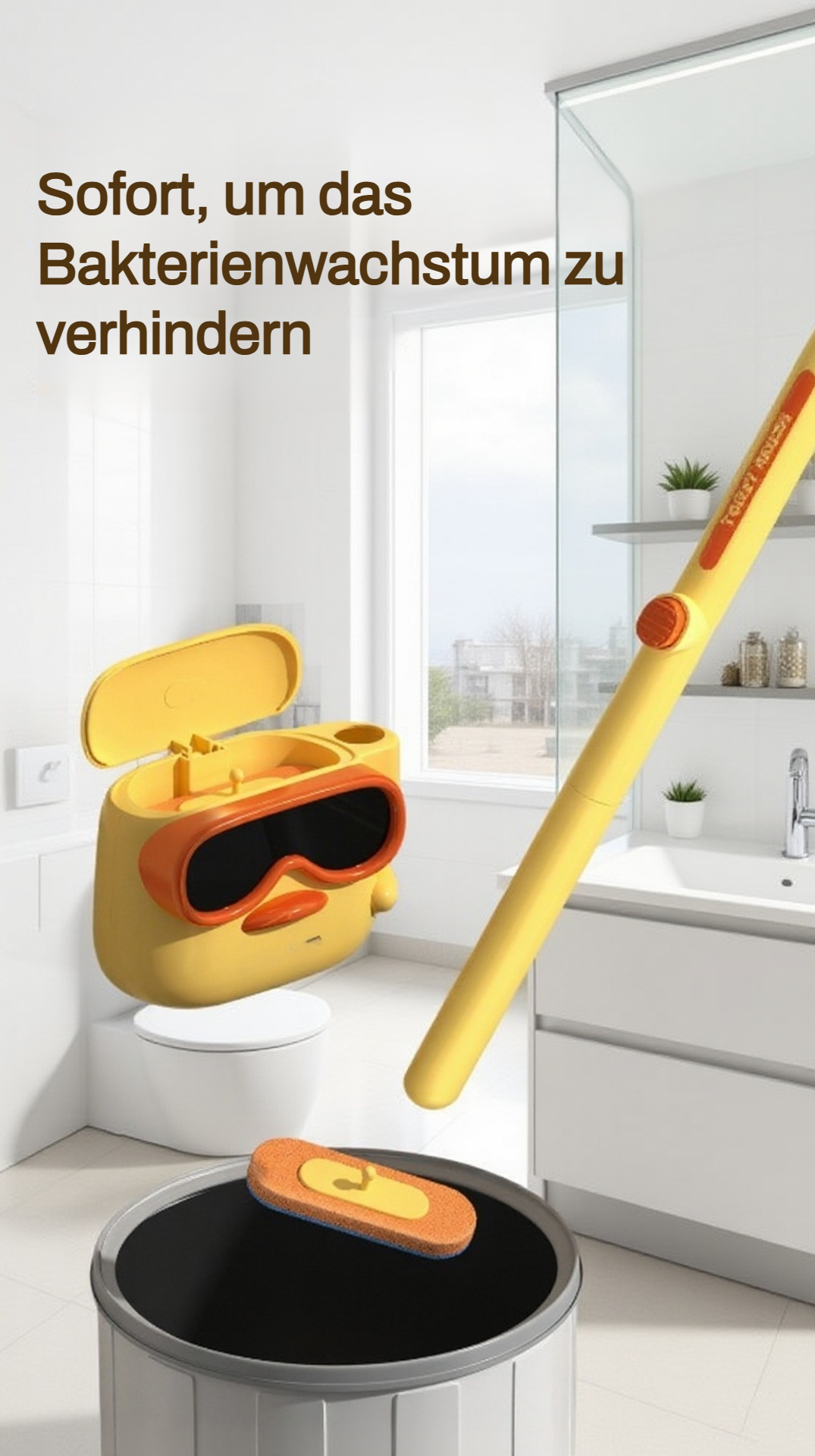 Wandmontierte Toilettenbürste für effiziente Reinigung im Badezimmer