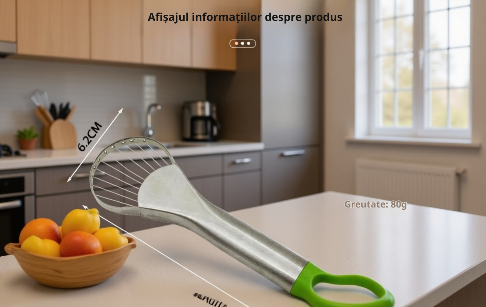 Cuțit special pentru piersici galbene din inox