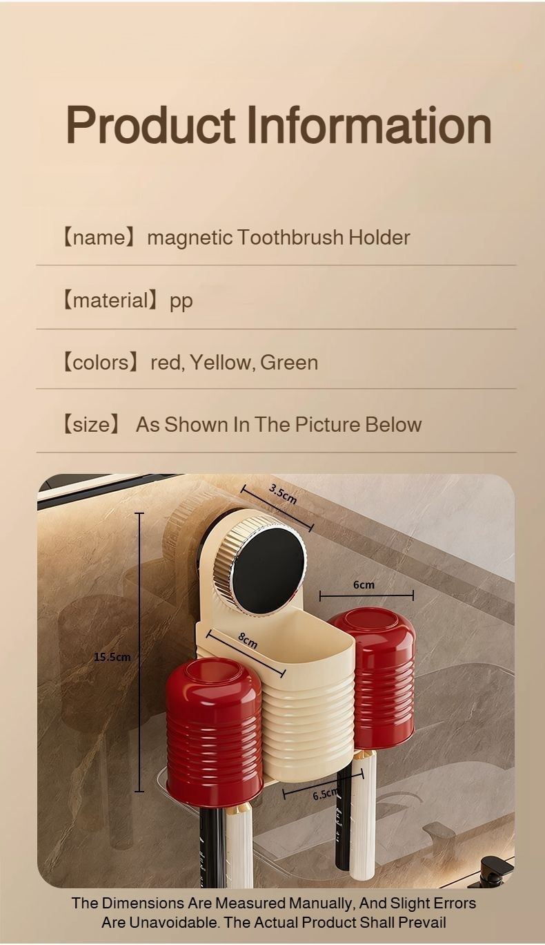 Minimalist bathroom decor with suction cup toothbrush holder