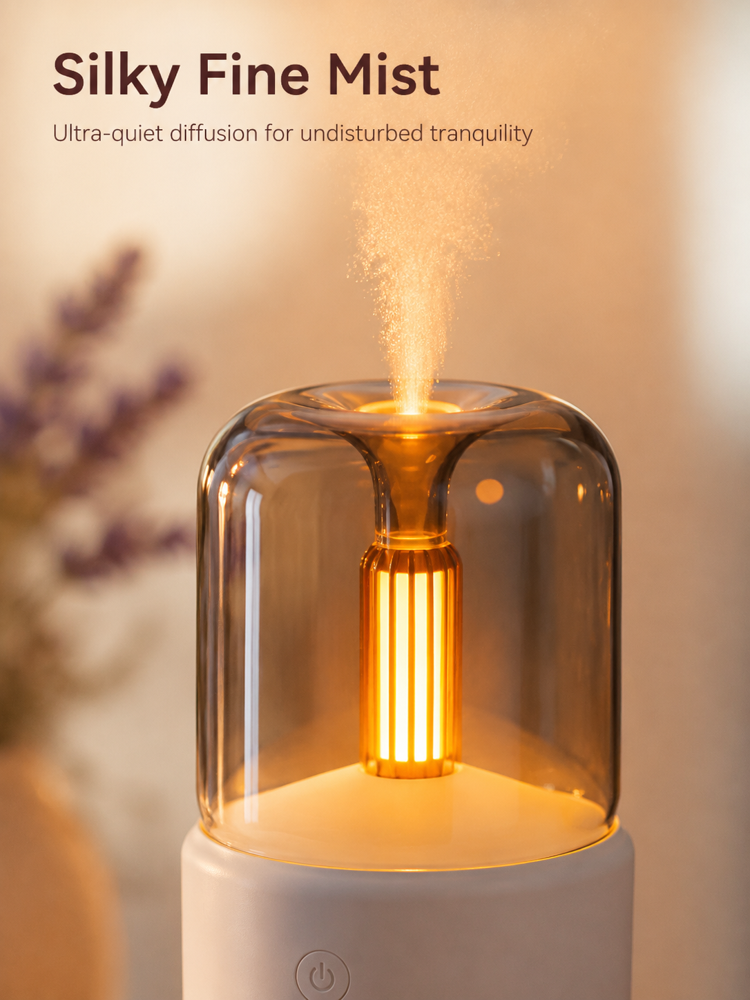 Elegant candlelight diffuser with soft glowing light