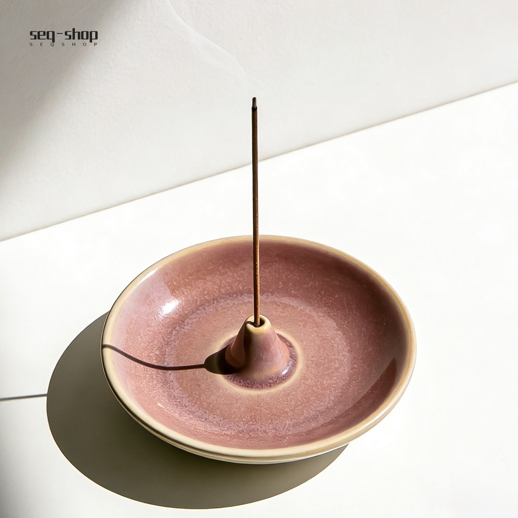 Vintage ceramic incense holder with intricate design