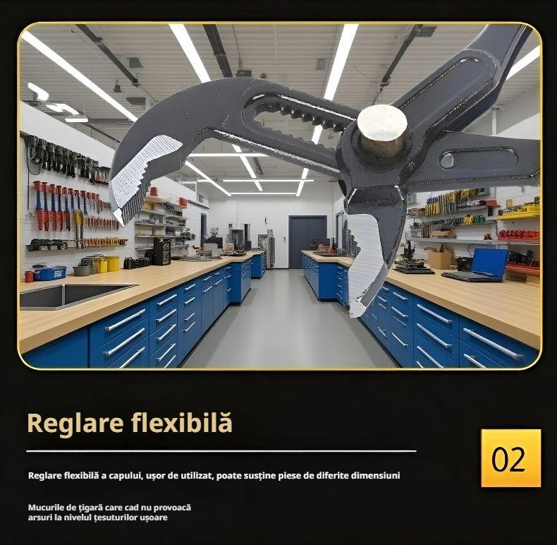 Clește reglabil universal pentru pompă de apă cu buton de ajustare rapidă