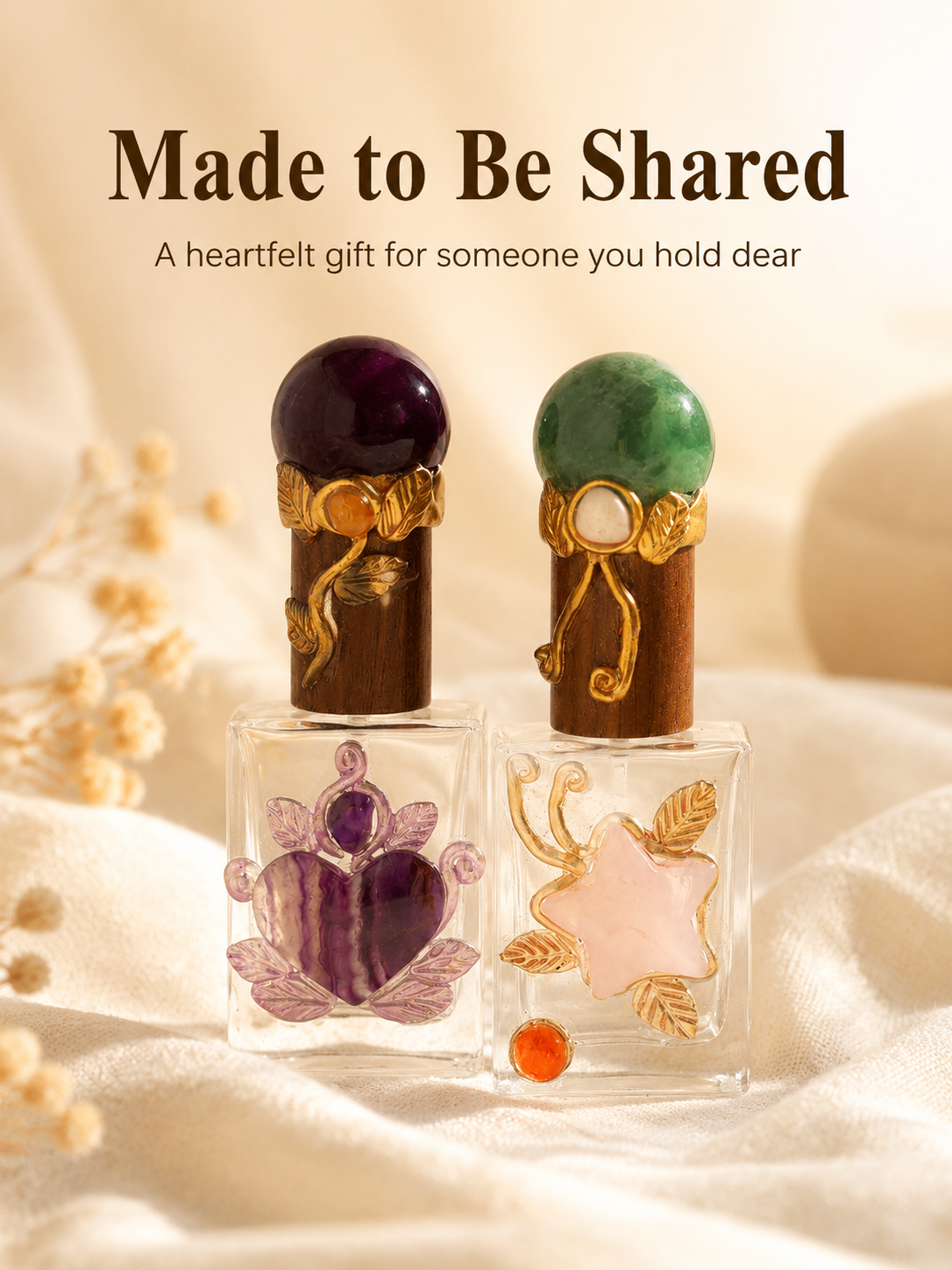 Natural crystal bottle for fragrance lovers