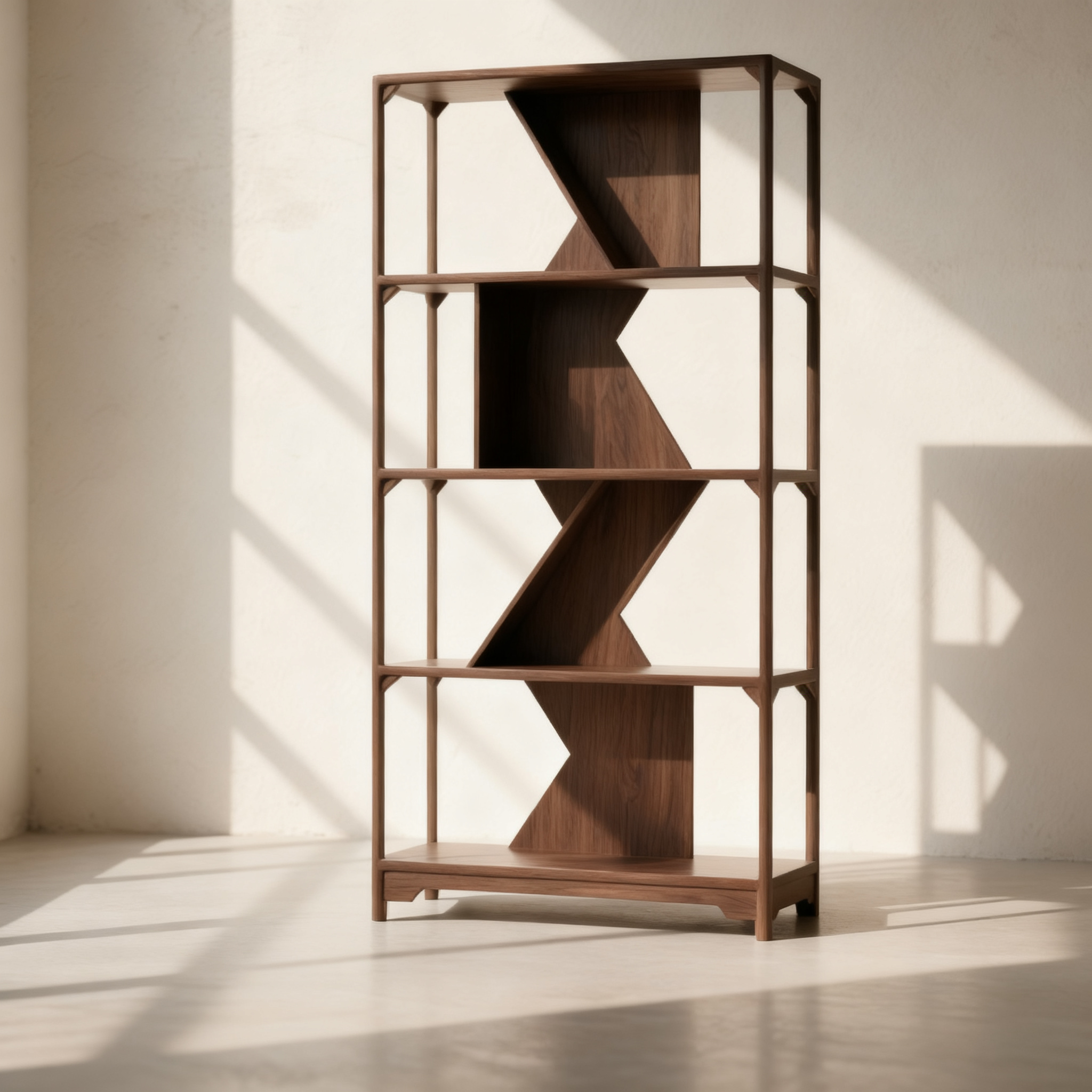 Könyvek rendszerezése diófa polcon