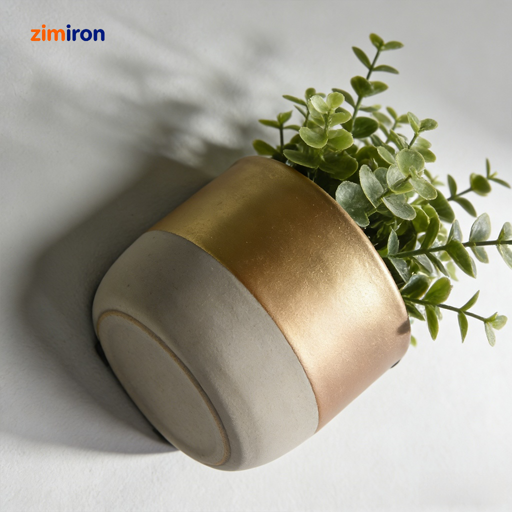 Vertical garden created with wall-mounted mini planters