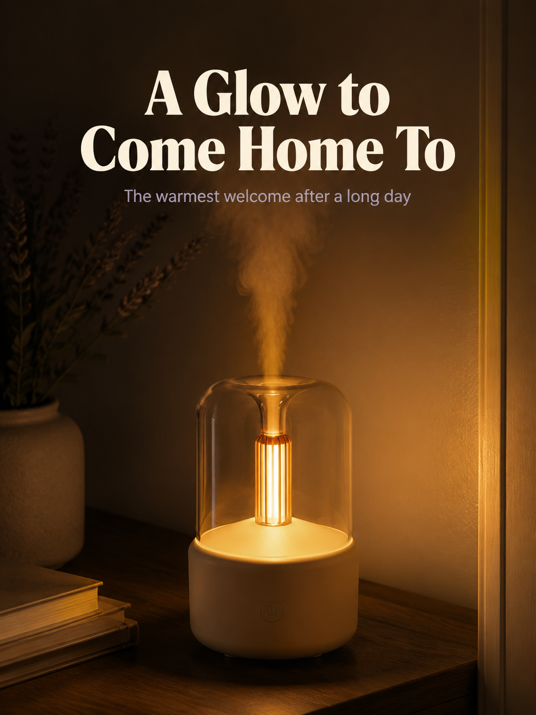 Contemporary home decor with candlelight diffuser
