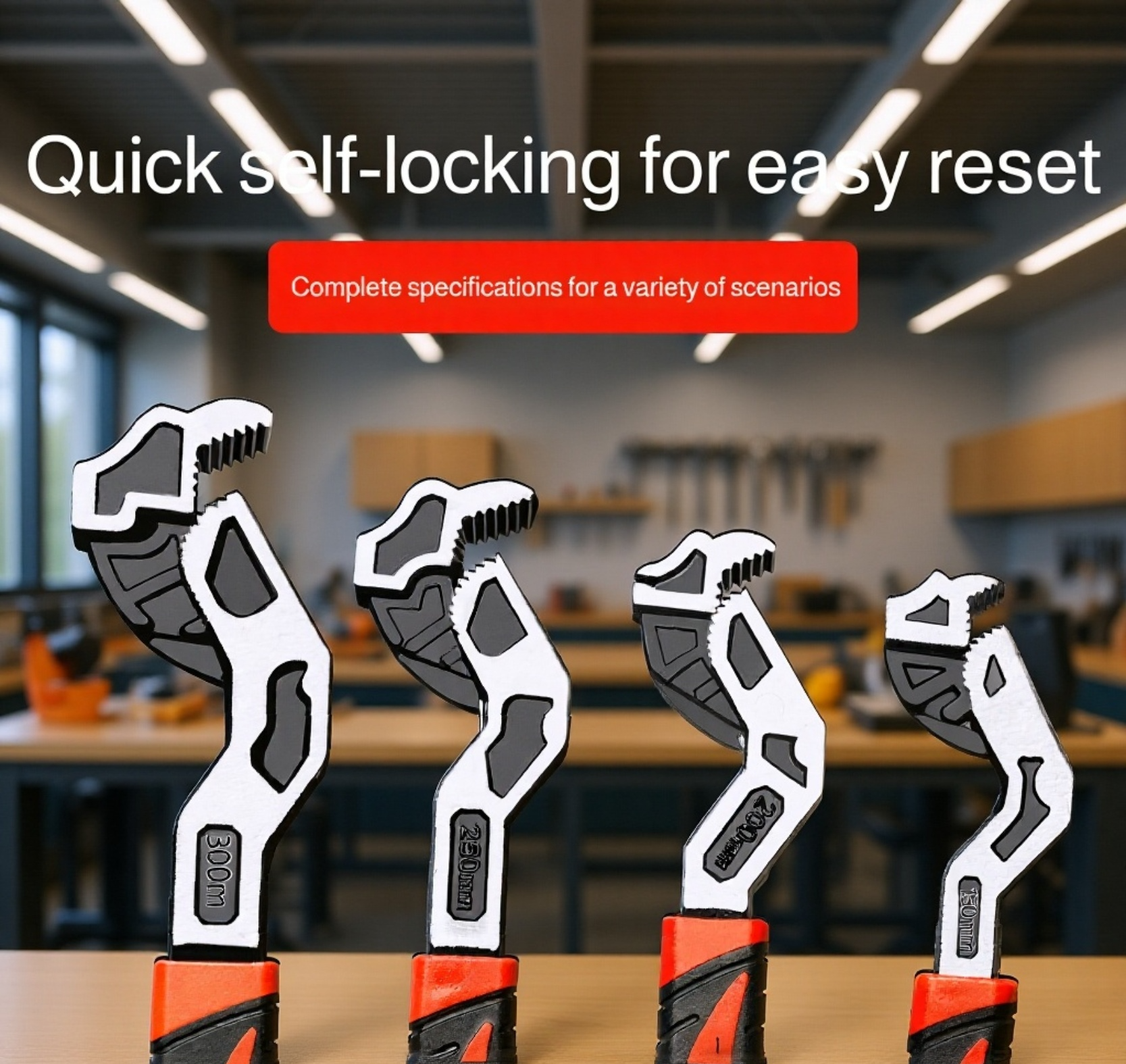 Professional large caliber wrench gripping pipe