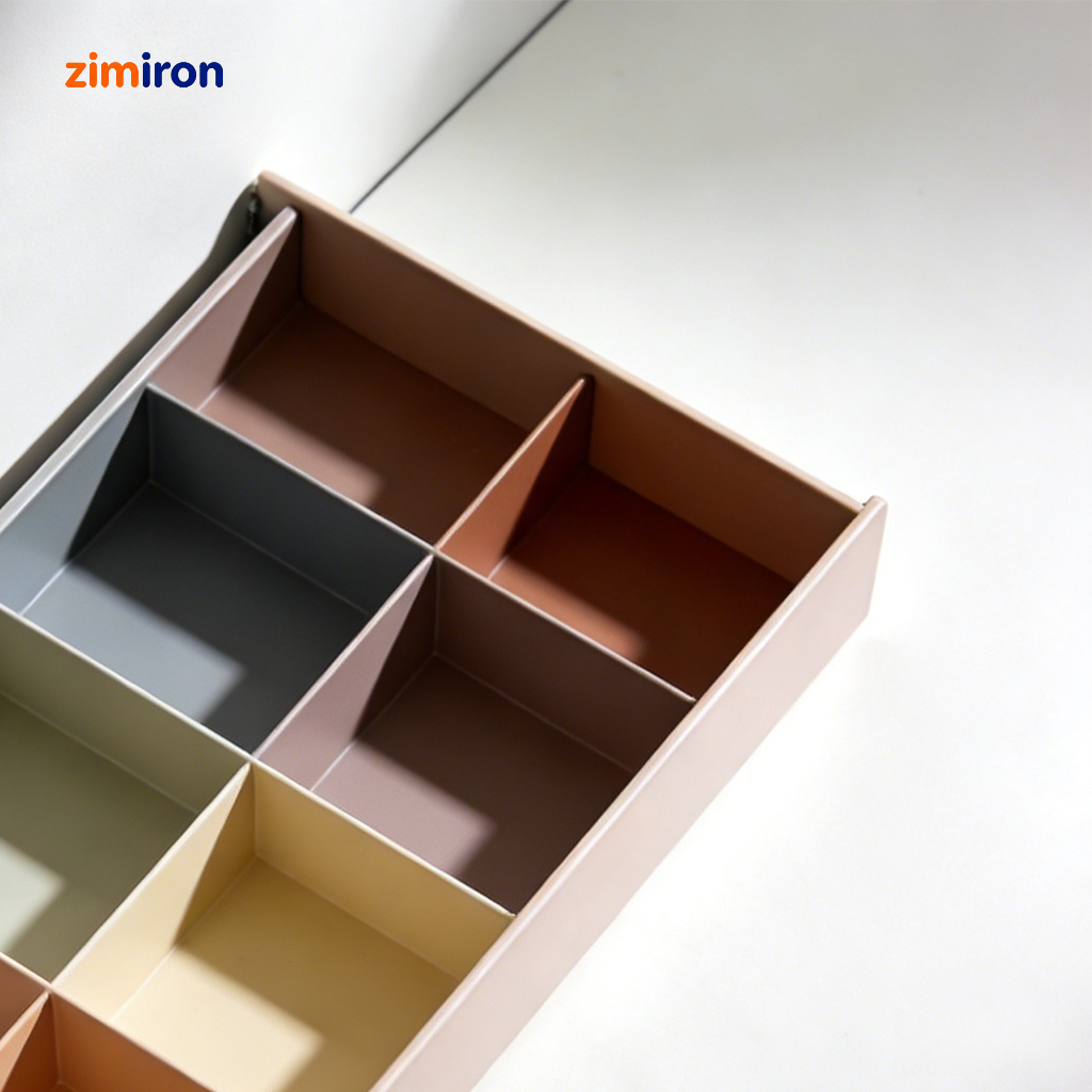 Concealed drawer dividers installed in a kitchen drawer