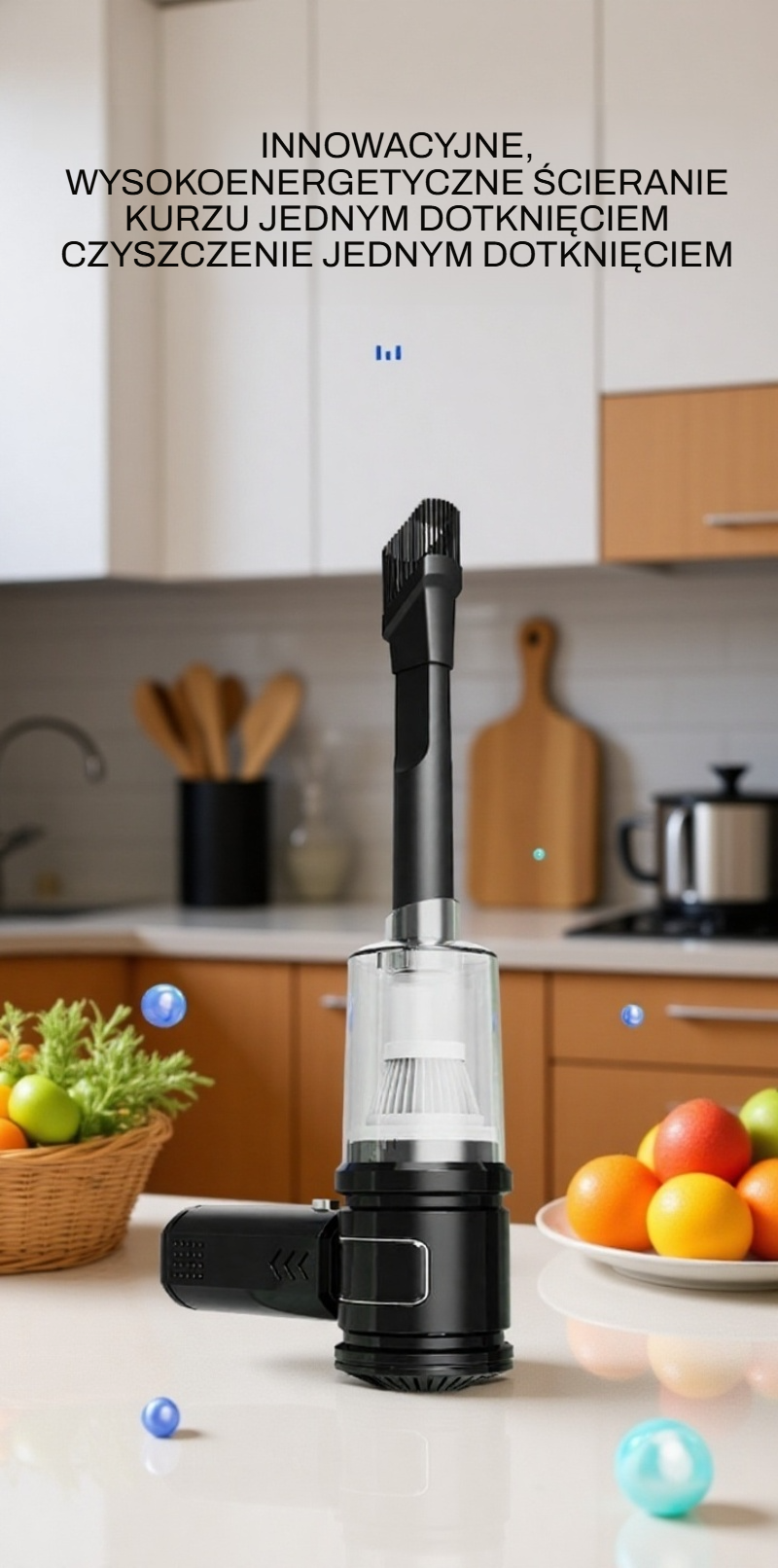 Przenośny odkurzacz samochodowy o dużej mocy ssania w rękach użytkownika