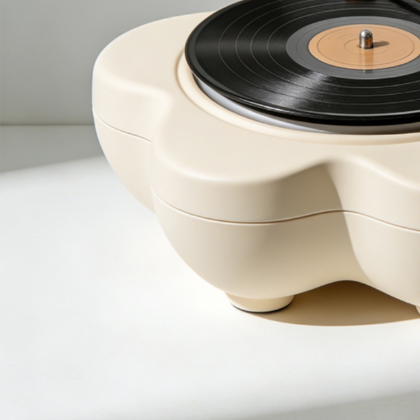 Zbliżenie igły gramofonu na płycie winylowej