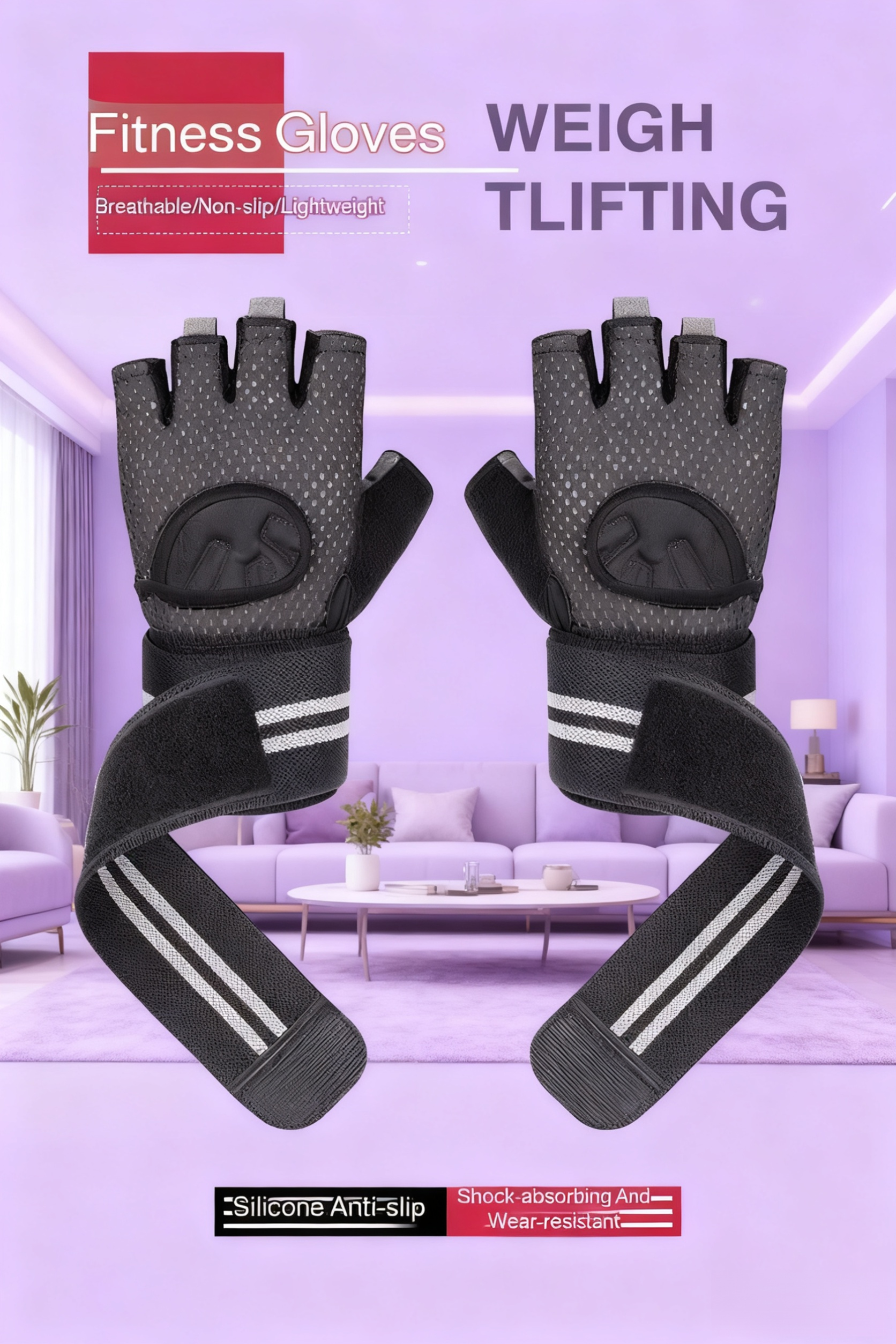 Gym workout half-finger gloves for yoga and weightlifting