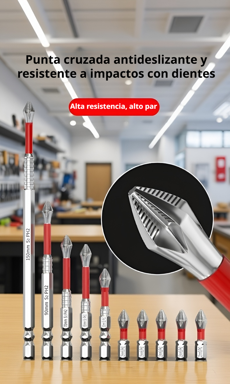 Destornillador Phillips magnético resistente a impactos