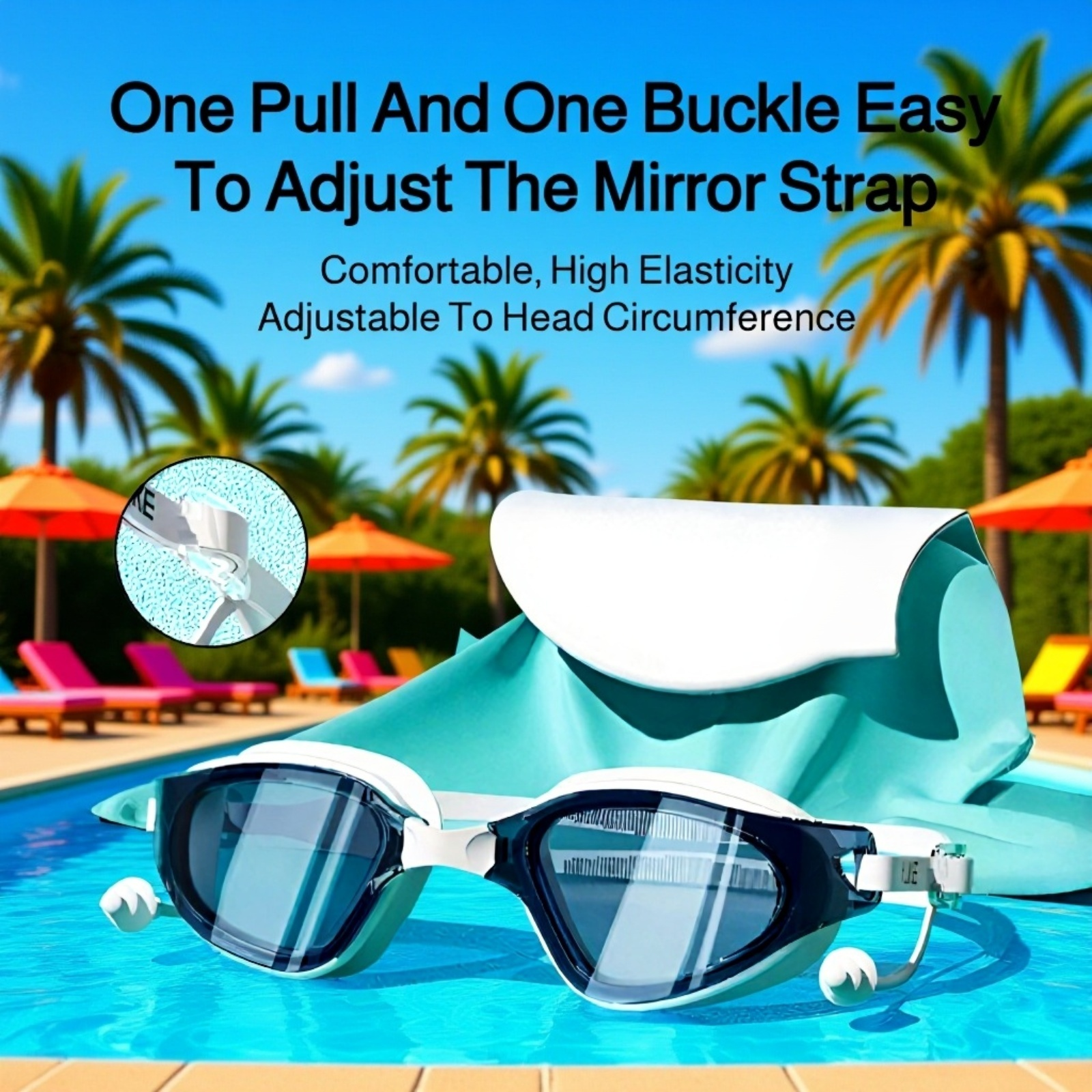 Comfortable large frame swim goggles for adults