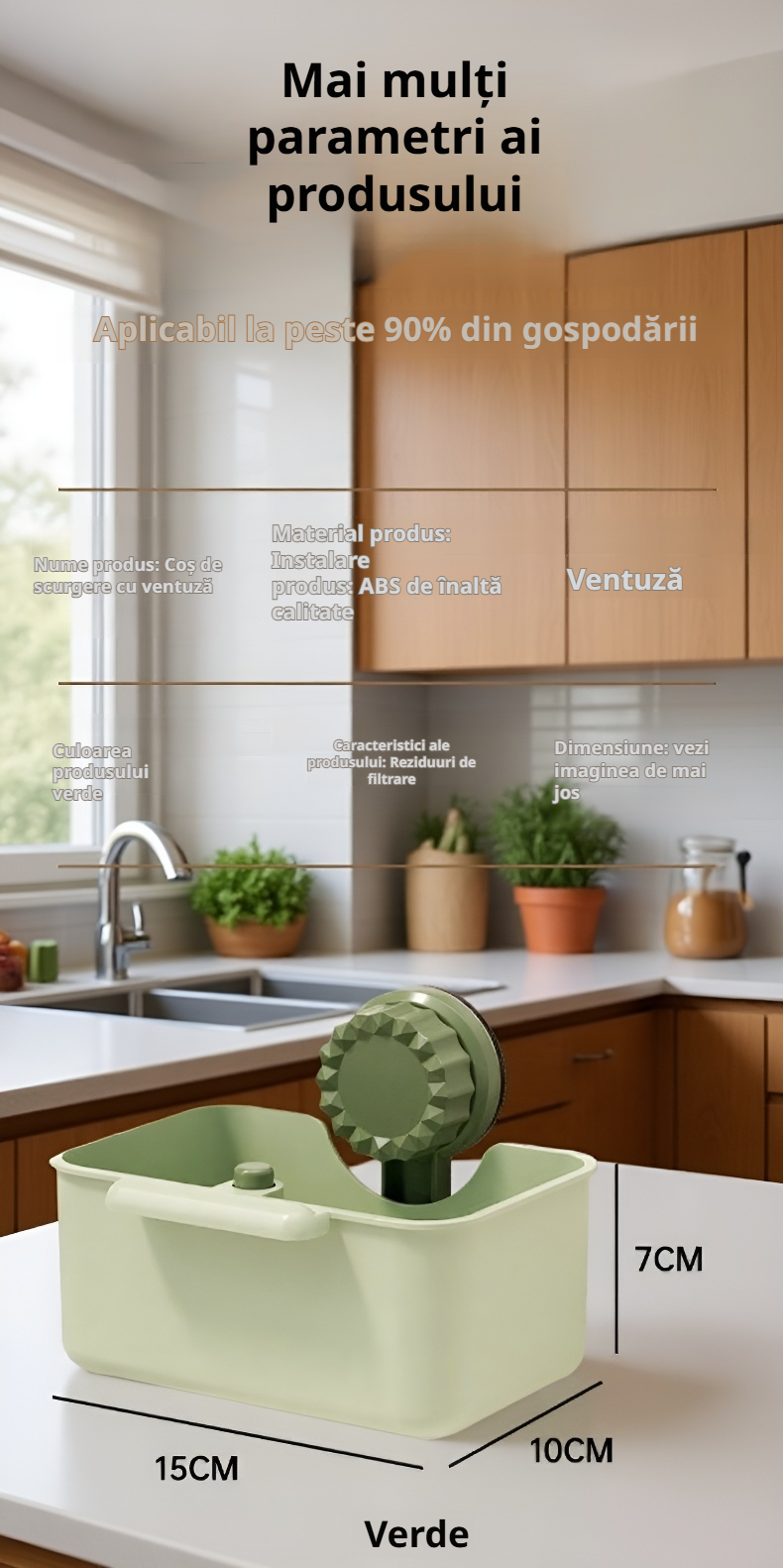 Organizator multifuncțional chiuvetă bucătărie