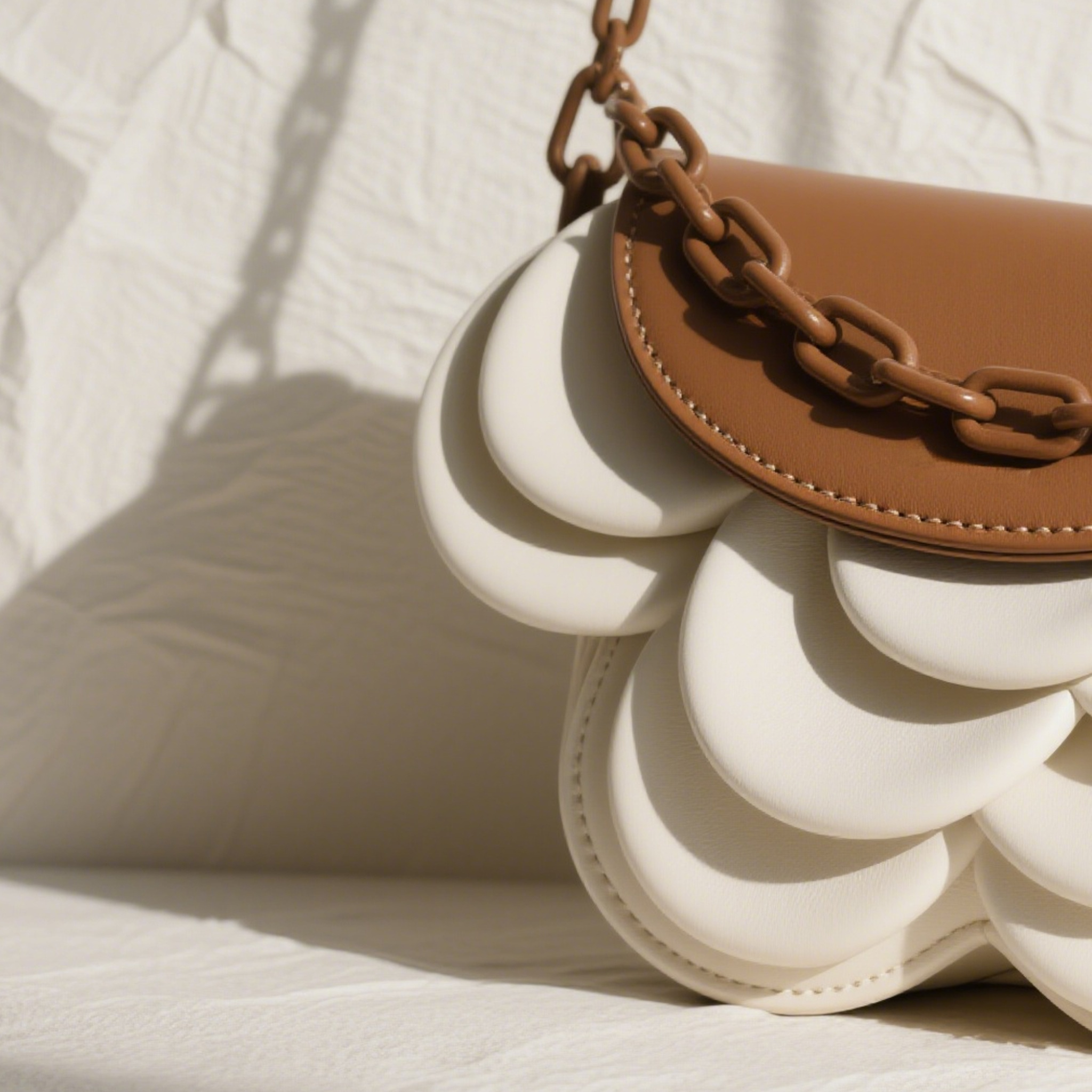 皮革鏈條單肩包細節特寫