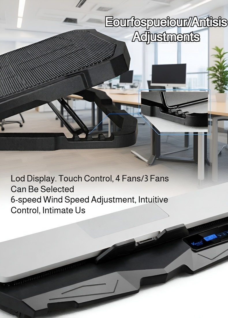 Ergonomic laptop stand with built-in cooling fan