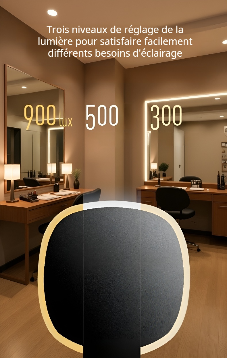 Miroir pliant mini pour maquillage avec éclairage LED