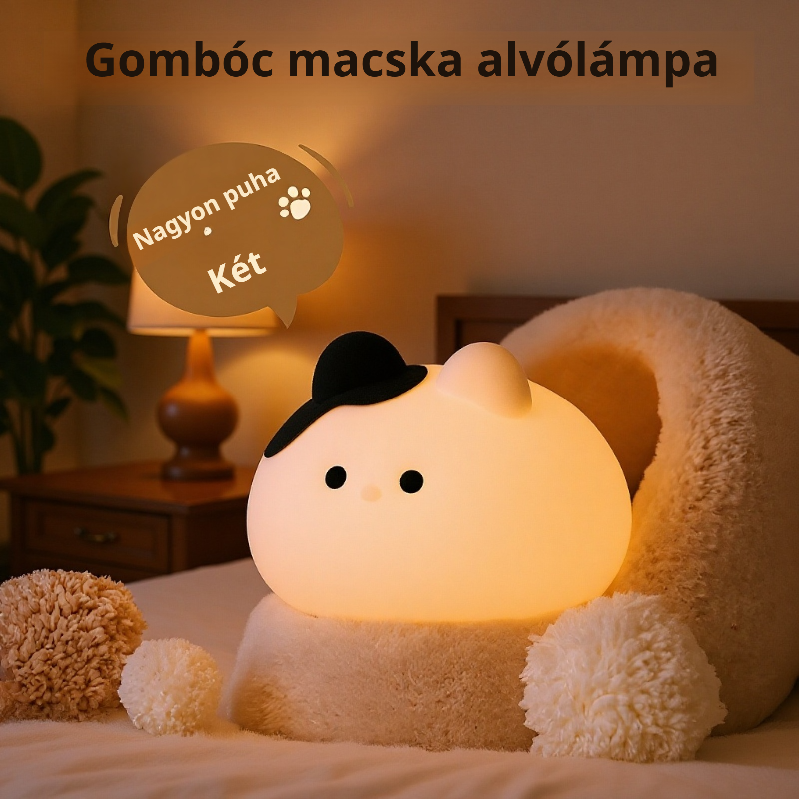 Macska Alvó Lámpa aranyos dizájnnal