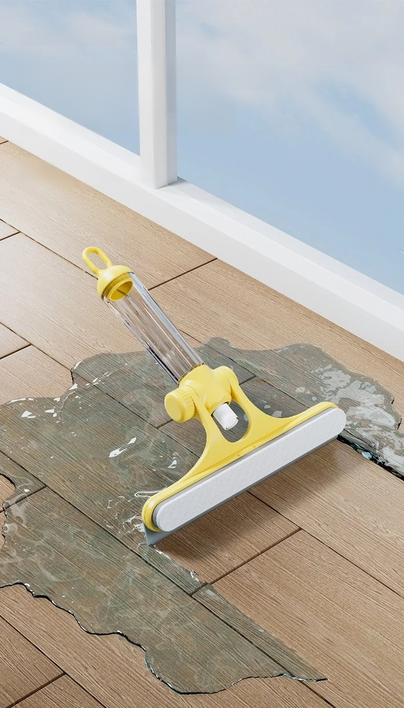 Quality mop with convenient storage and wiper plate