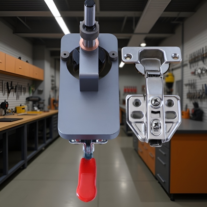 Schranktür-Bohrlochöffner für Scharniere im Einsatz