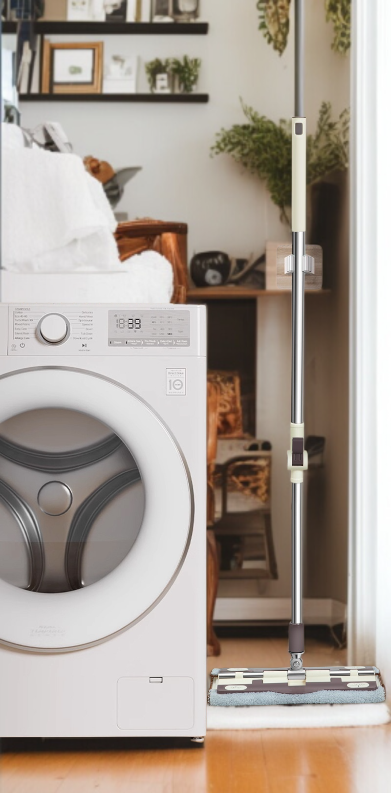 Durable Cleaning Mop with Rotating Head