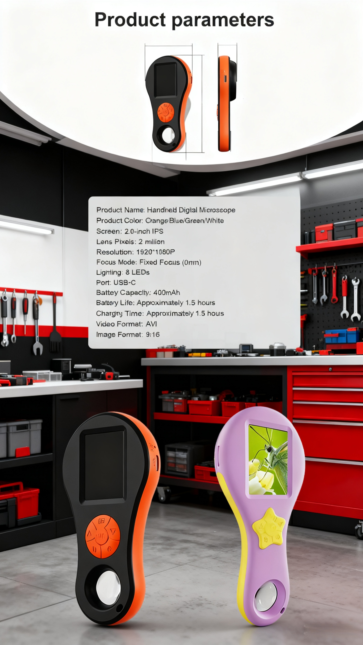 Children using portable digital microscope for learning