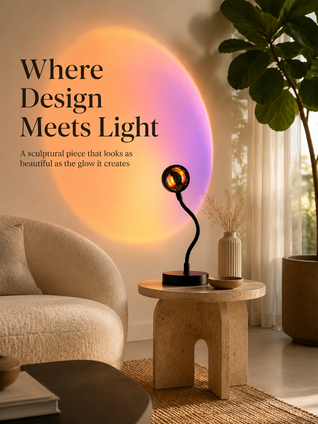 Photography setup with sunset effect from Creative Hose Projector