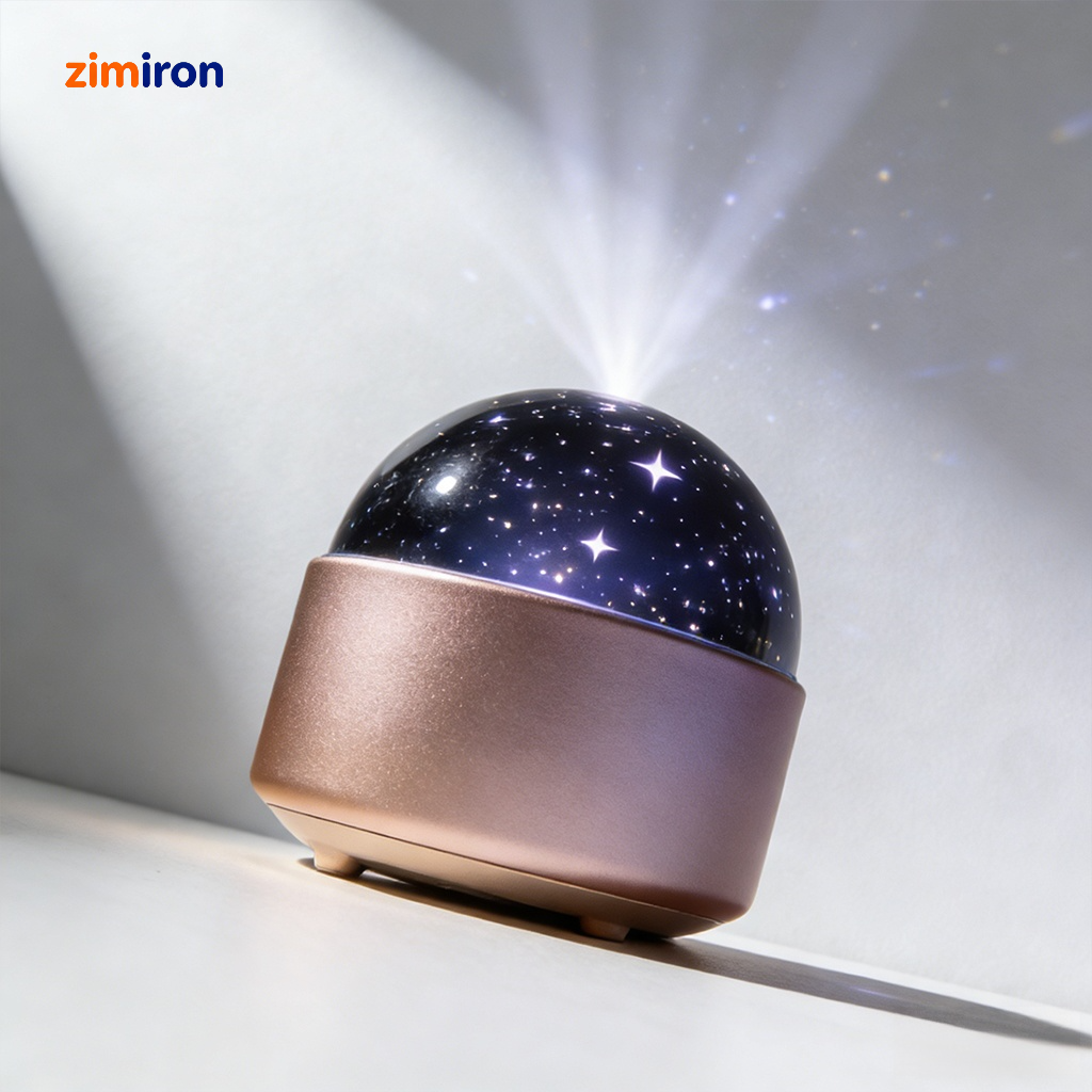 Children enjoying the star projector night light in their room