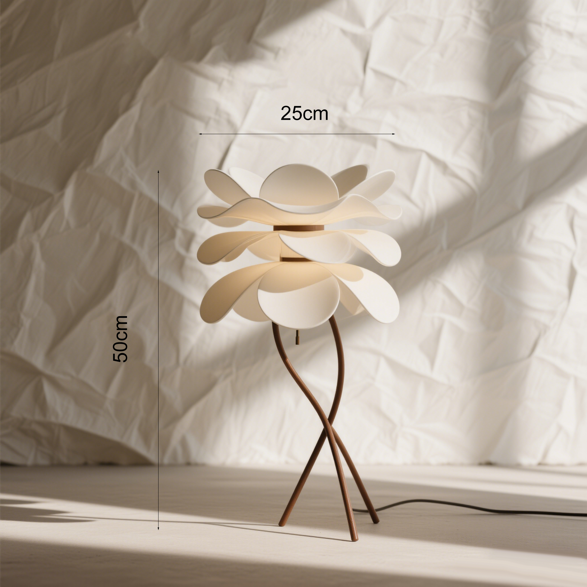 獨特花瓣造型檯燈細節特寫