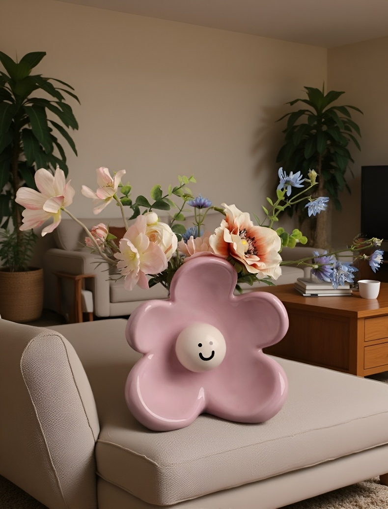 Vază cu zâmbet pentru decorarea biroului