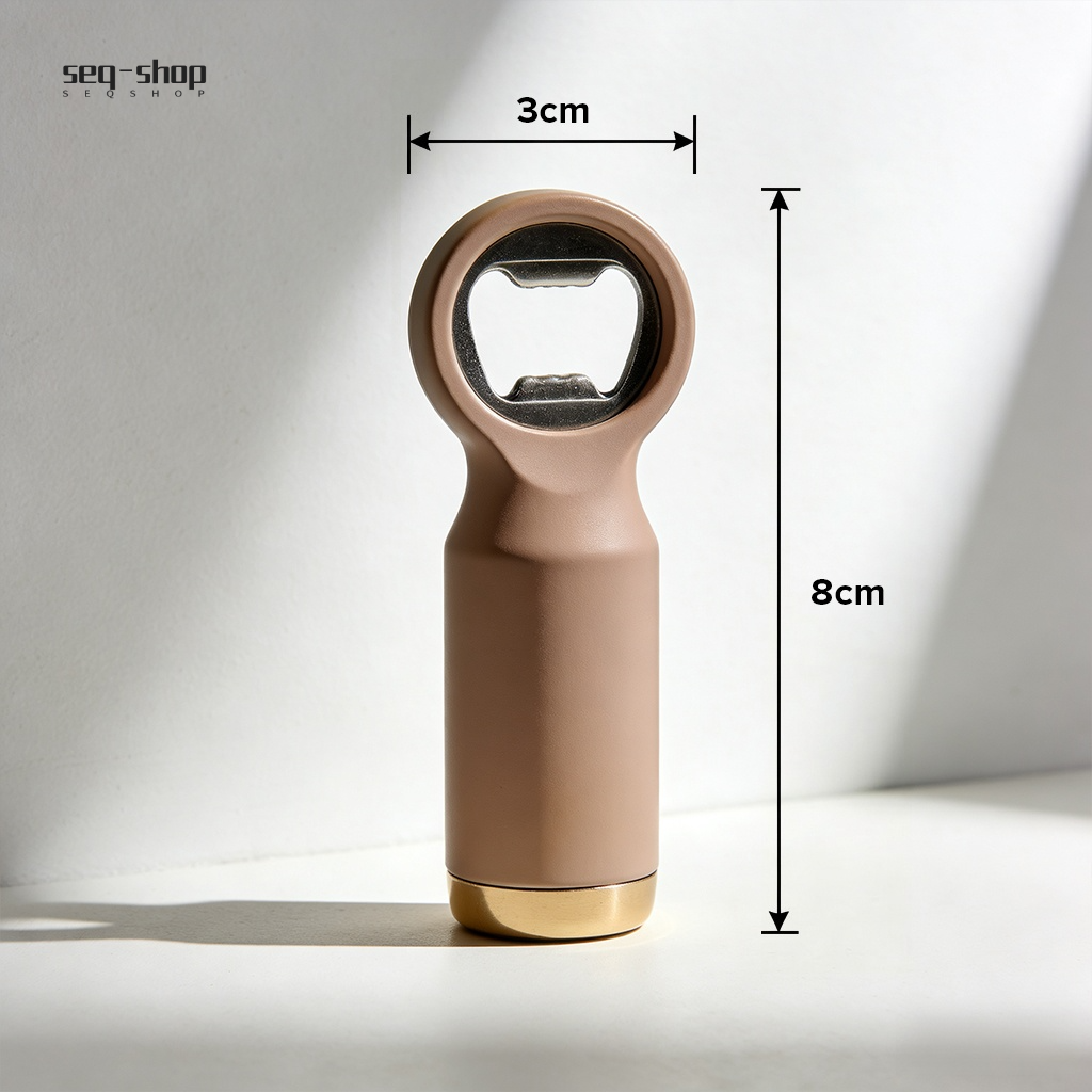 Stylish beer bottle opener with built-in magnet