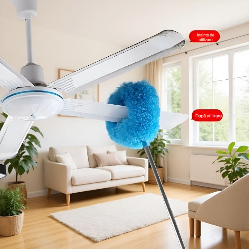 Perie telescopică cu cap rotativ pentru uz casnic