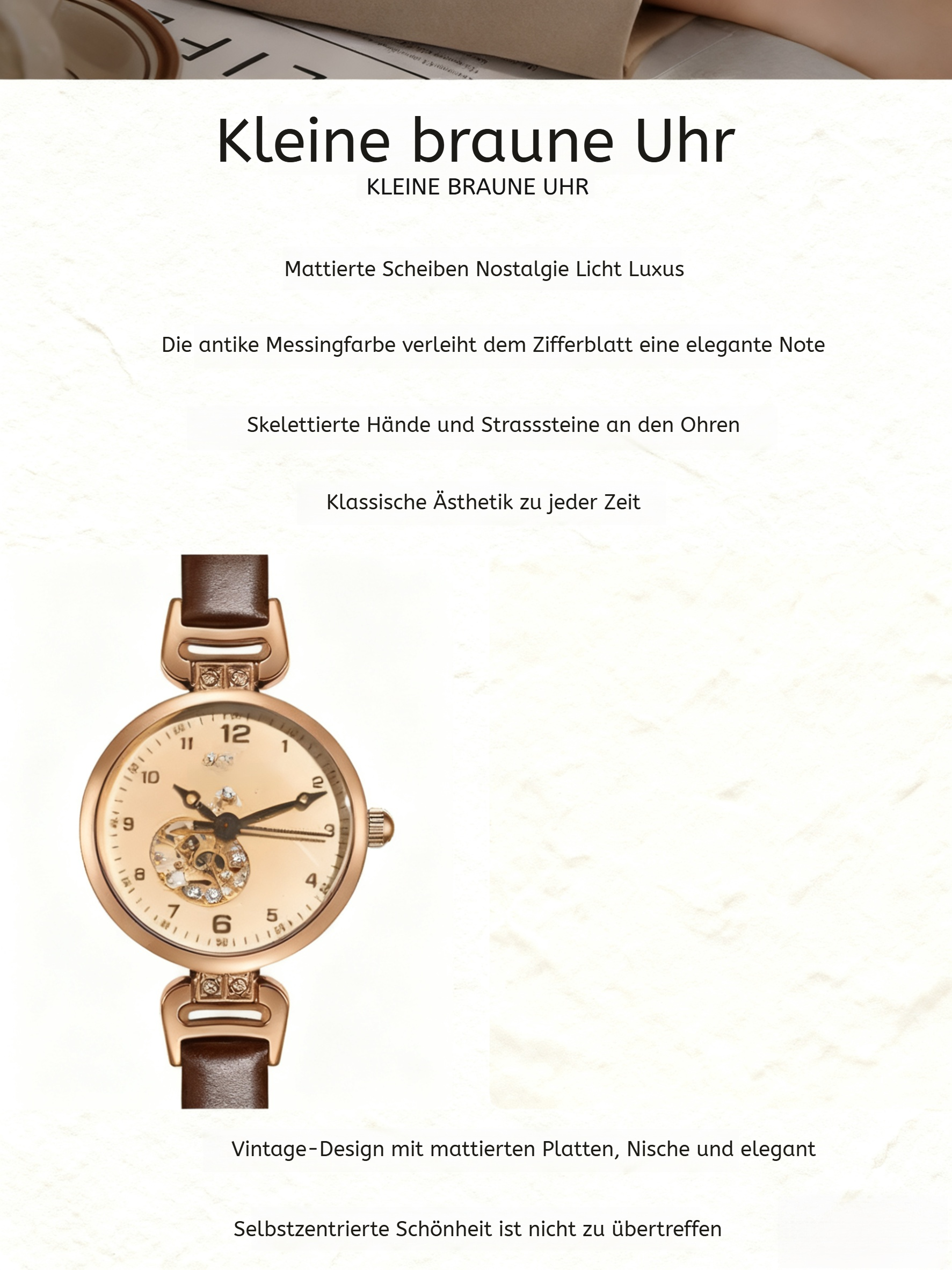 Klassische Armbanduhr mit hochwertigem Armband