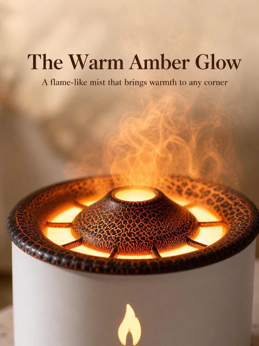 Flame aroma diffuser for relaxing spa atmosphere