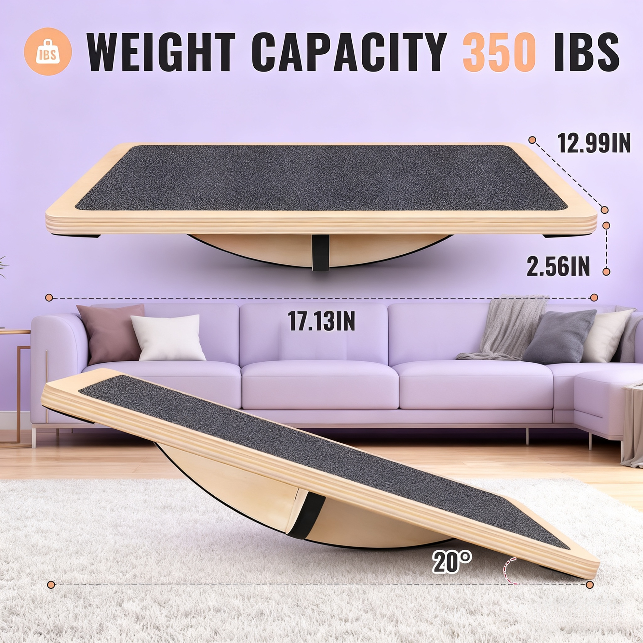 Eco-friendly solid wood yoga balance board