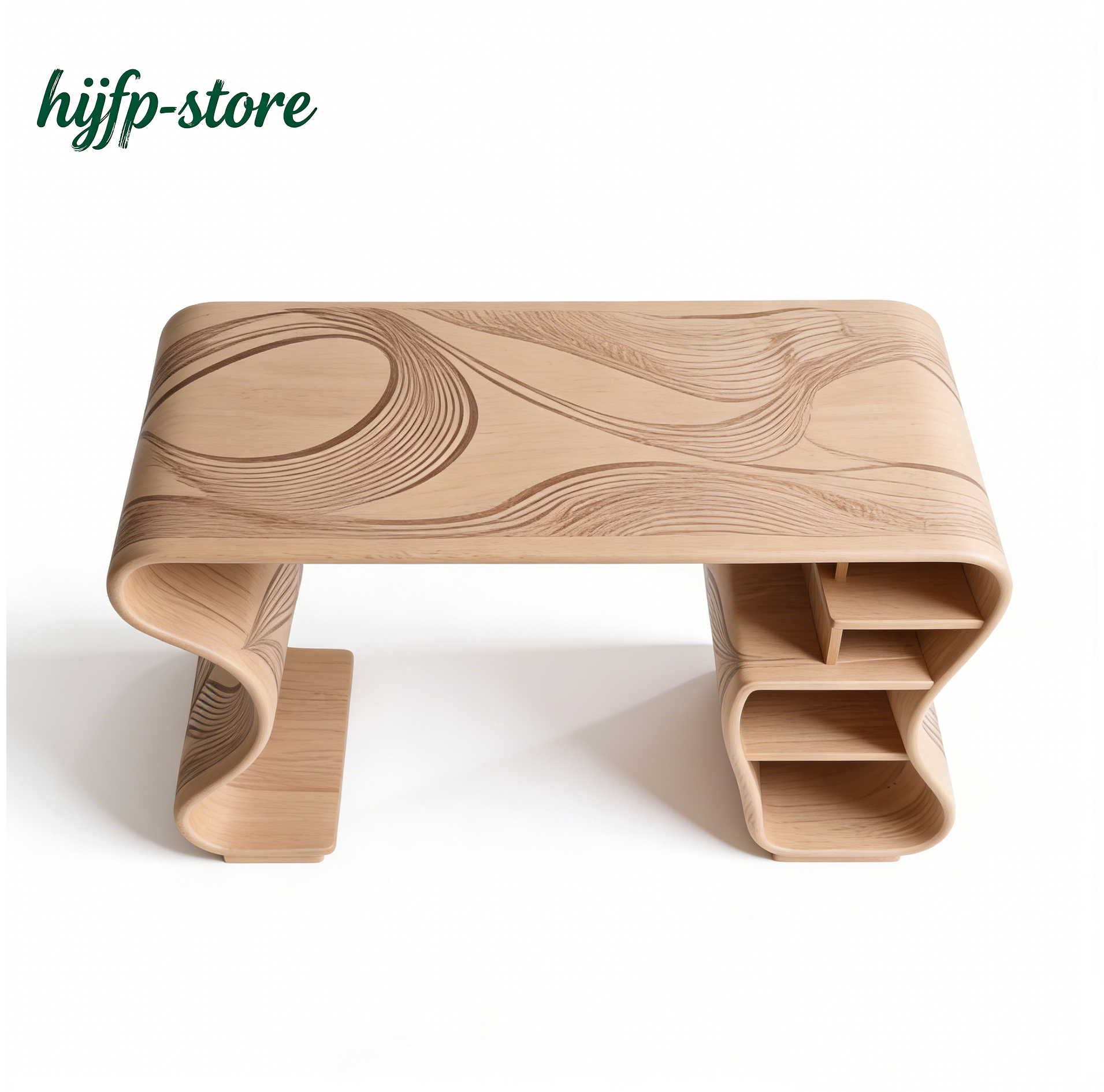 現代簡約實木辦公書桌外觀展示