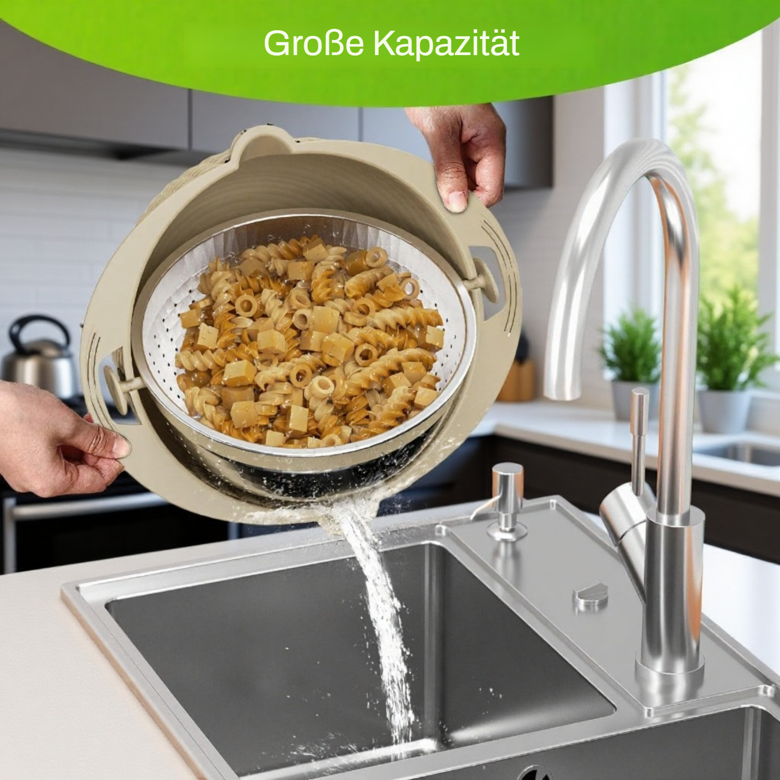 Praktischer Küchenhelfer: Schneidekorb mit Sieb für schnelle Zubereitung
