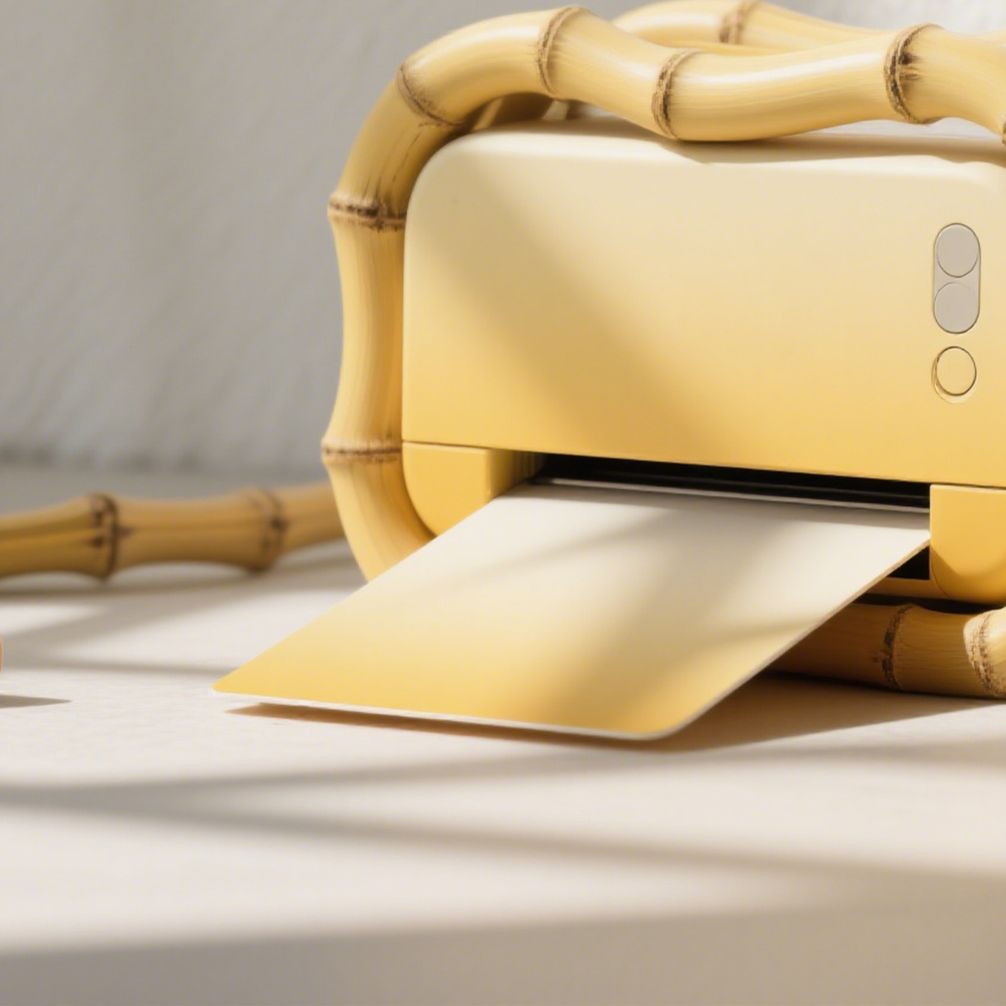 Ekologiczna drukarka z bambusa w pracy