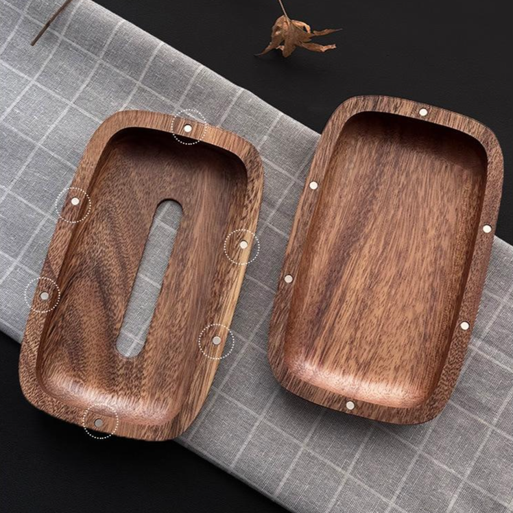 High value wooden tissue box for desktop decor
