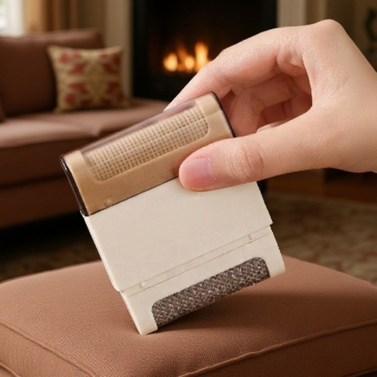 Double-sided brush for removing lint from clothing