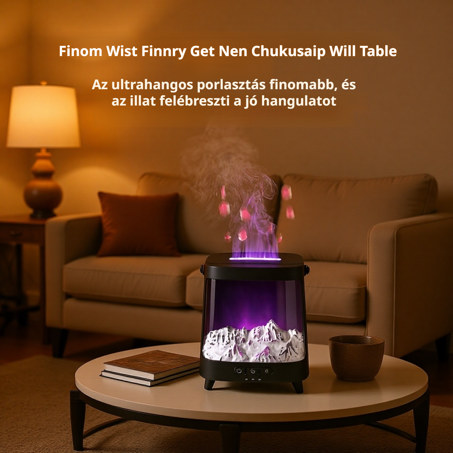 Csendes otthoni aromadiffúzor működés közben