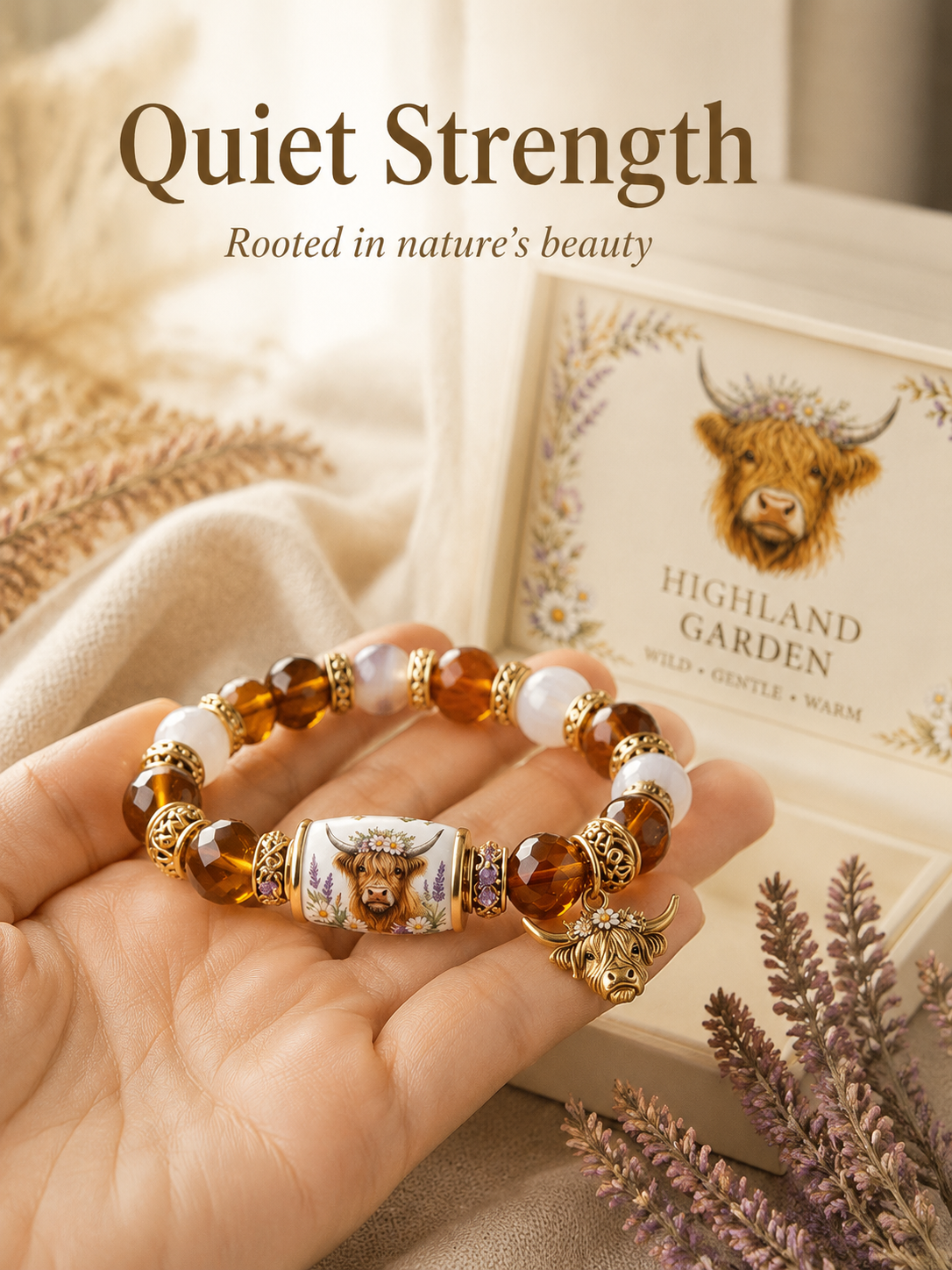 Unique handmade bracelet with artistic beads