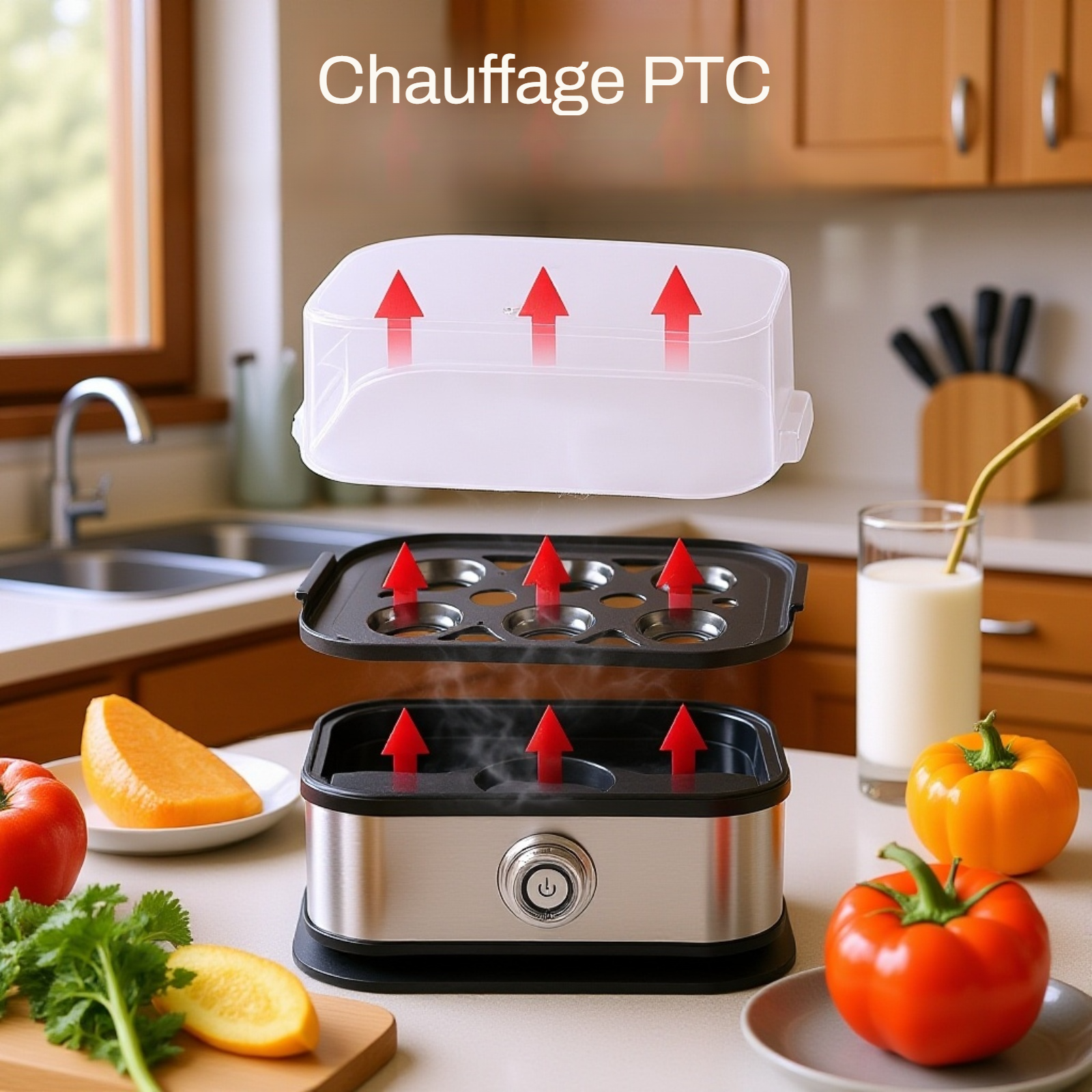 Appareil à cuire les œufs avec fonction arrêt automatique