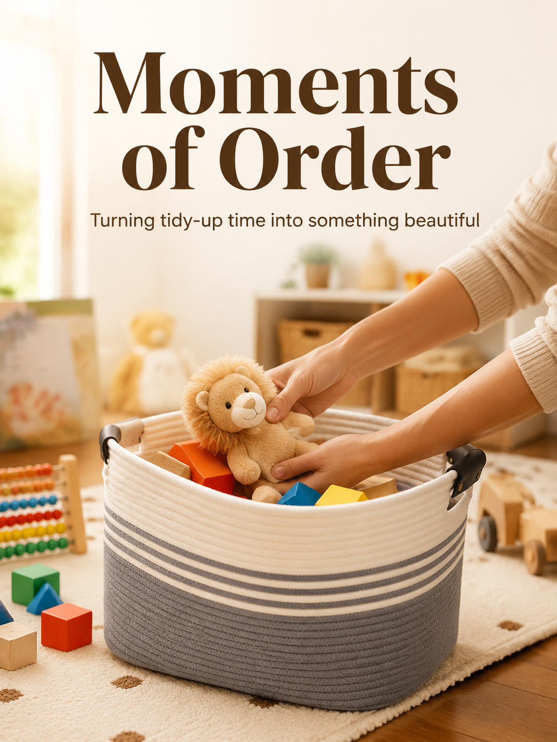 Modern decorative basket for organizing home essentials
