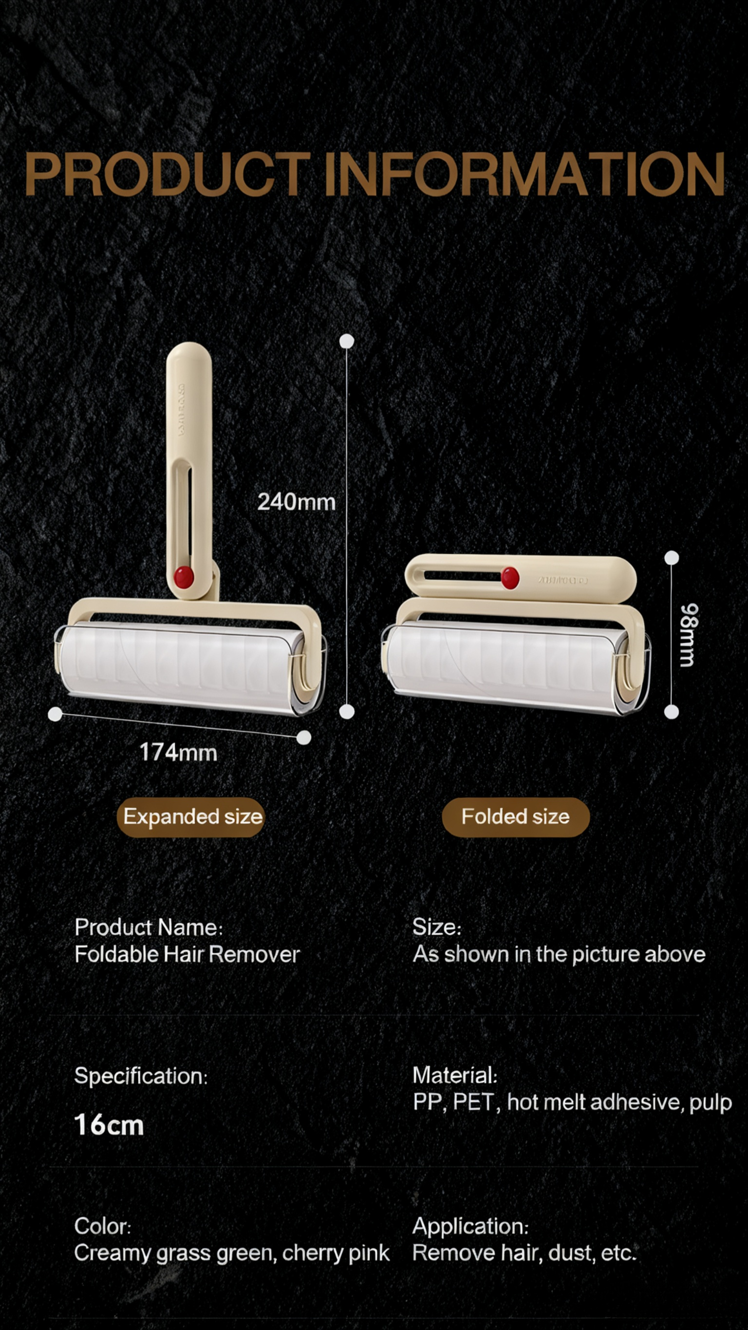 Easy-to-Use Folding Lint Remover