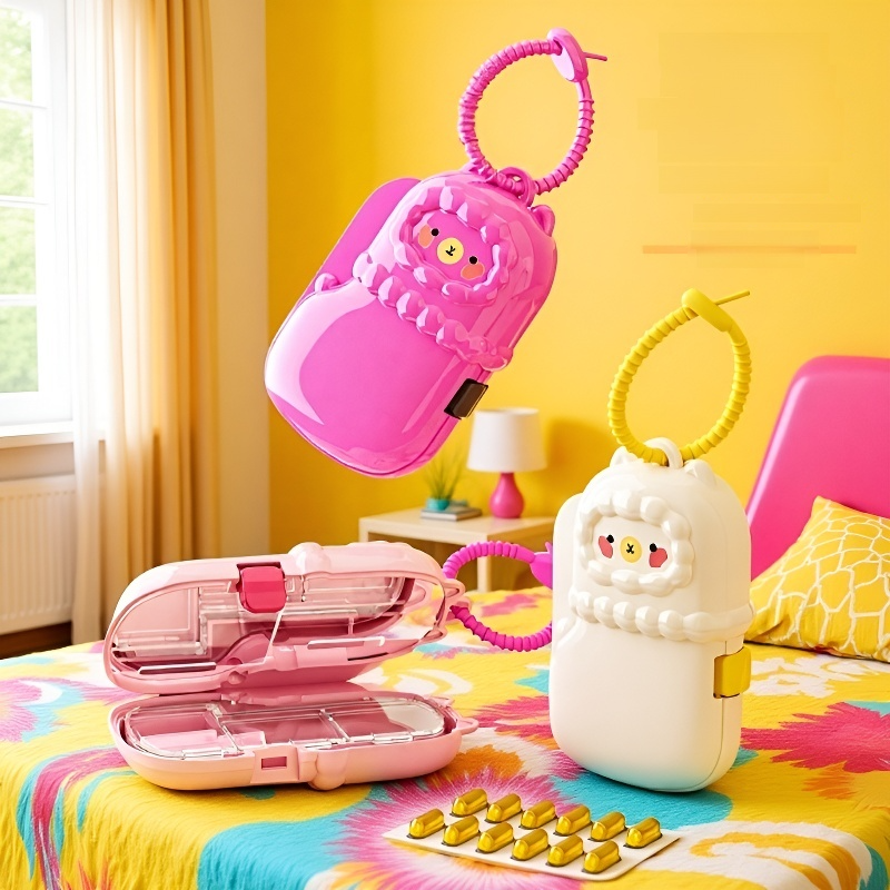 Multifunktionale Schmuck- und Pillenbox in kompakter Größe