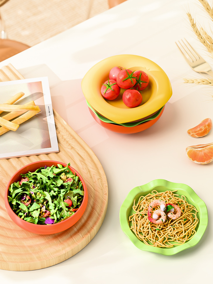 Household dish with cartoon pattern