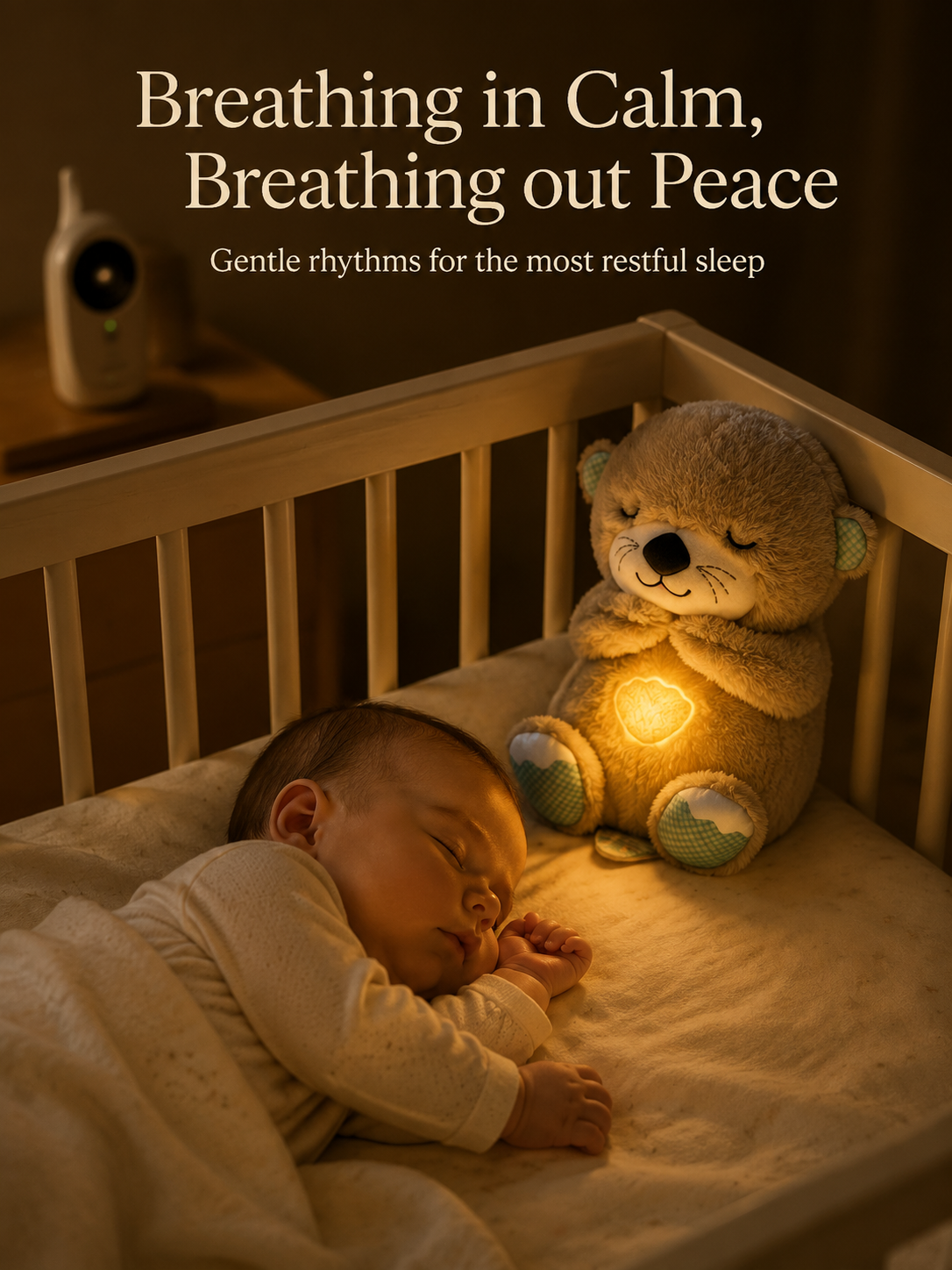 Sleeping baby with Breathing Bear companion